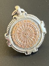 Silver Medal Fob - 1946 DARTS MEDAL -medal has a dartboard possibly in rose gold