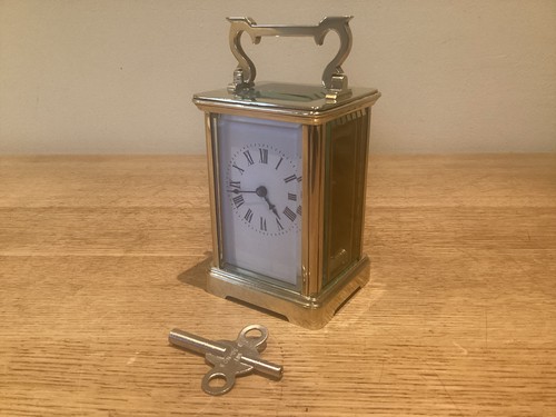 Eight day brass carriage - brass,