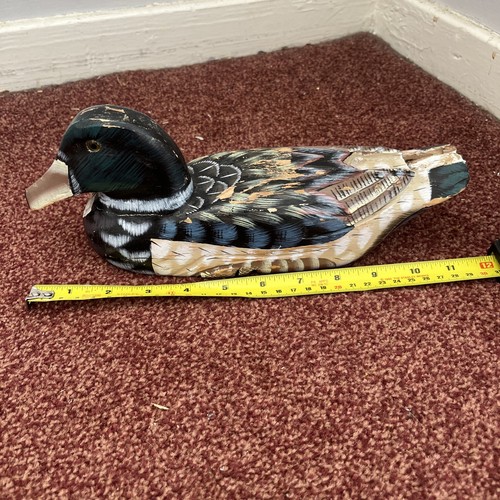 Hand painted wood duck decoy - painted,
