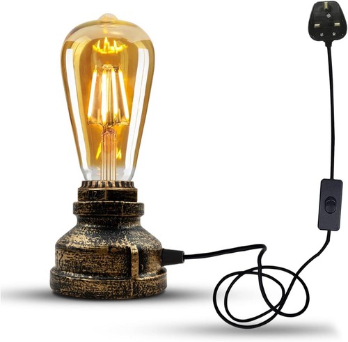Vintage steampunk table lamp - vintage,