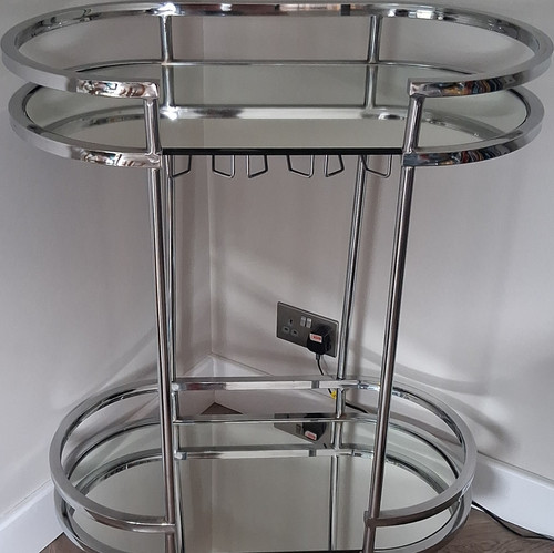 Oval chrome metal - chrome, &
