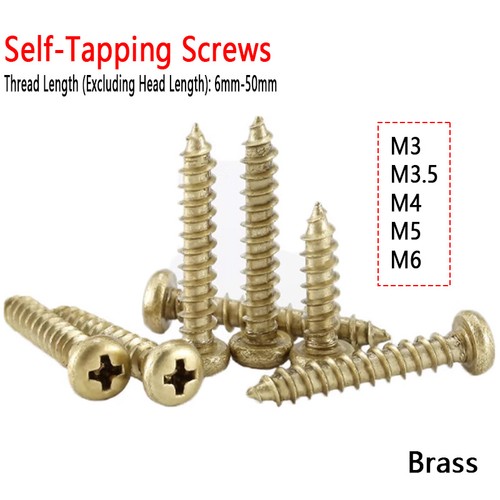 Brass phillips pan head - brass,
