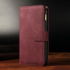 Zip Wallet Case Leather Flip