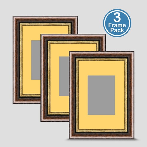 Brown gold photo frame - gold, 6x4