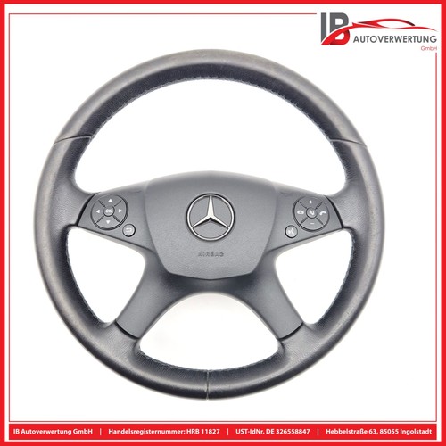 Steering wheel black leather - black,