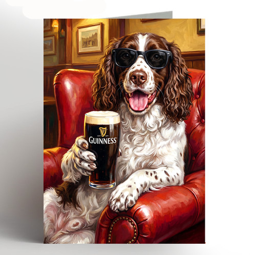 Funny dog beer card springer - funny,