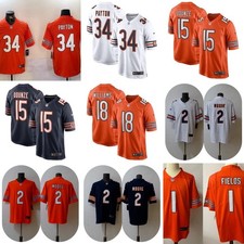 Men's NFL Bear Team #18##1#15#2#34 Payton/Odunze American Football Jerseys