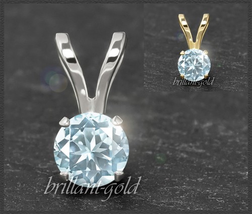 Pendant 585 gold aquamarine - pendant, gold,