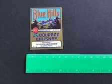 Blue Hills  Bourbon Whiskey Boston Mass vintage label R33963