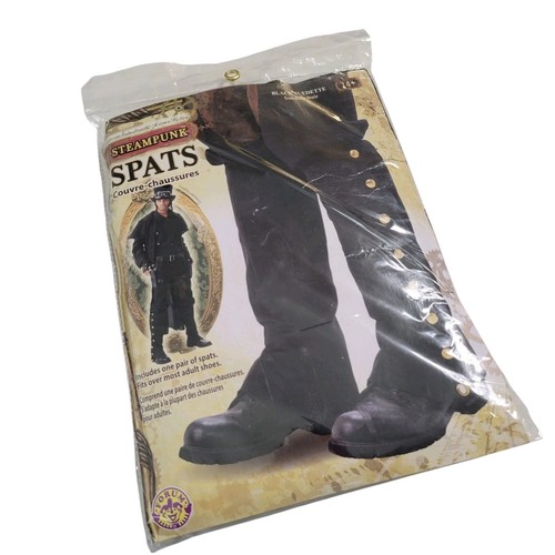 Steampunk black suede spats - steampunk,