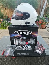 Brand New Viper RS-V191 Blinc Bluetooth Front Flip Motorcycle Helmet White M