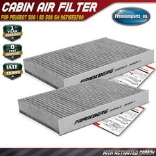2x Pollen / Cabin Filter Activated Carbon for Peugeot 508 I 8D 508 SW 9671653780