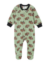 Gerber Bear Baby Boy Fleece Blanket Sleeper Pajamas Size 12 18 24 Months NWT
