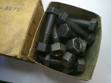 2 - 5/8 x 2-3/4" long Whitworth Hex Head Bolts c/w Plain Nuts, Vintage BSW -WHIT