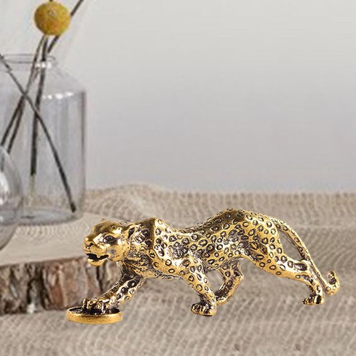 Brass cheetah figurine unique - brass,