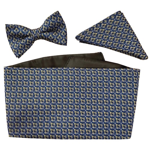 Blue masons cummerbund set - blue,