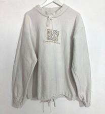 Mexican Poncho Smock Jacket Pullover Men's Large Off White Heavy Weave