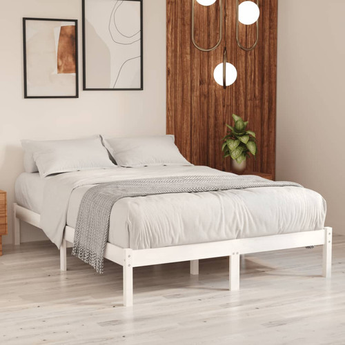Bed frame white - , pine