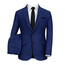 Men Houndstooth Suits Notch
