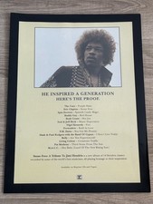 JIMI HENDRIX Original 1990s Music Press A4 Framed Poster Advert