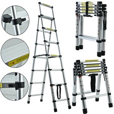 Aluminium Telescopic Folding Step Ladder Extension Ladders A-Frame Stair Loft