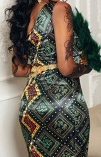 Somali Traditional Wedding Dress Shaash Fabric Size 12 Women Luxury Satin