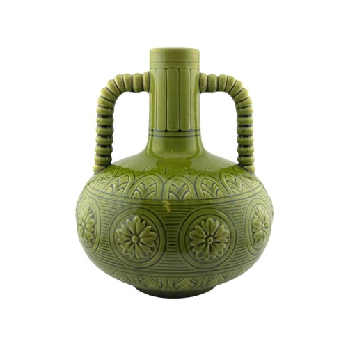 Burmantofts pottery vase 493 - pottery,