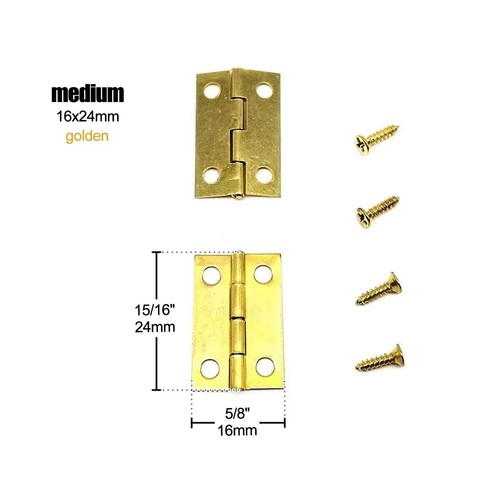 12x mini antique brass - mini, hinges