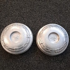 2 Vintage CWS Soap & Candleworks Irlam aluminium Canisters, Archibald Knox Style