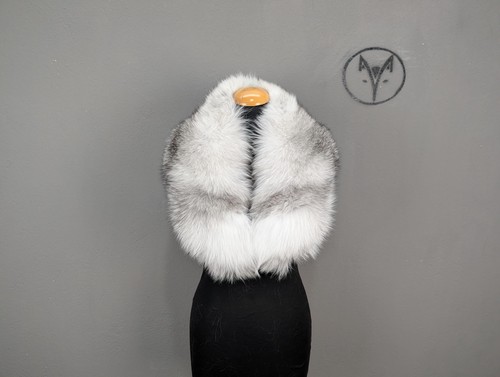Real fox platinum fur collar - real,