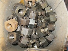 4 x 5/8" x 11 TPI BSW Hex Steel Slotted, Castle Nuts. Vintage Whitworth