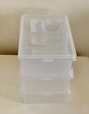 3 x Plastic Storage Containers With Lids.Arts & Crafts Storage,Garage etc etc +
