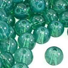 6mm TEAL Glass DRAWBENCH Beads DRIZZLE MARBLE PATTERN Round Craft - Pack of 130
