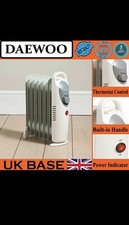 DAEWOO 6 FIN 800W MINI OIL FILLED RADIATOR PORTABLE ELECTRIC HEATER THERMOSTAT