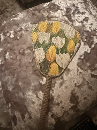 Vintage fan pretty flower - vintage,