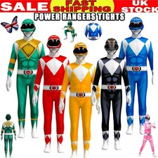 UK Kids Cosplay Halloween Mighty Morphin Power Rangers Boys Costume Jumpsuits