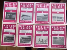 14 x West Ham Utd. home football programmes, 1958 - 1959, vgc. vintage.