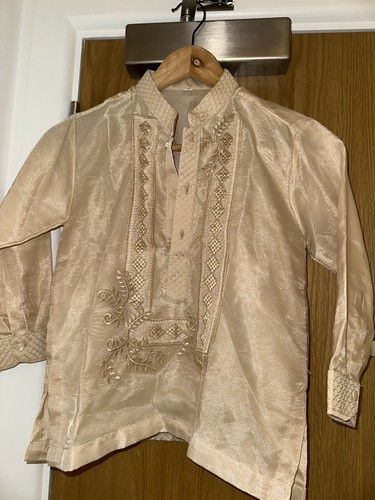 Boys beige silk blend - beige,