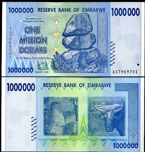 Zimbabwe million dollars - 1,