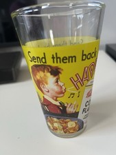 Vintage Kelloggs Cornflake Send Them Back Happy Water/Orange Juice Glass Tumbler