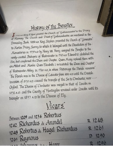Church benefice history poster - church,