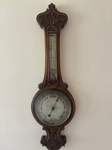 Antique aneroid barometer - aneroid,