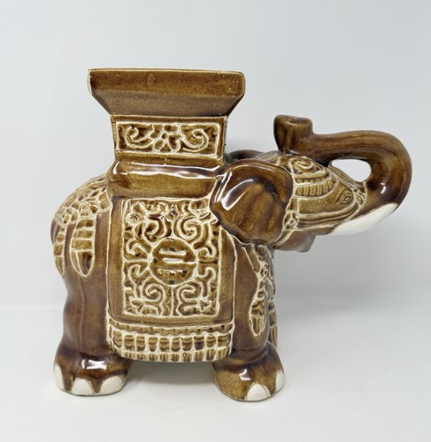 Vtg asian tan ceramic - asian, elephant