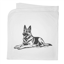 'German Shepherd Side View' Cotton Baby Blanket / Shawl (BY00038688)