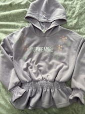 BNWOT River Island Girls Purple Hooded Sweatshirt Uk Size 9-10 Years
