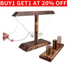Hook and Ring Toss Battle Game Handmade Wooden interactive Drinking Games Toys