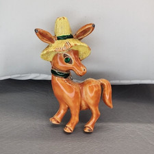 Gerrys Vtg Donkey Brooch Brown