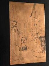 Large Antique / Vintage Engraving / Etching Copper Printing Plate