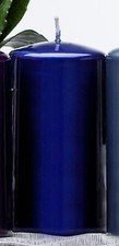 HIGH GLOSS COBALT / NAVY BLUE DECORATIVE CANDLES IN PILLAR OR BALL SHAPE gift 