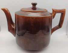 Old Large Victorian or Edwardian Brown Pottery 'Fireproof' Teapot